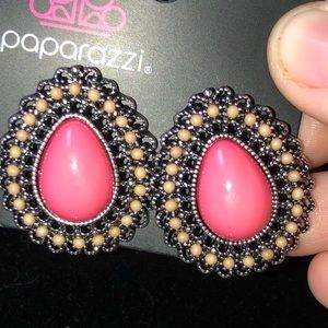 Pink post back earrings
